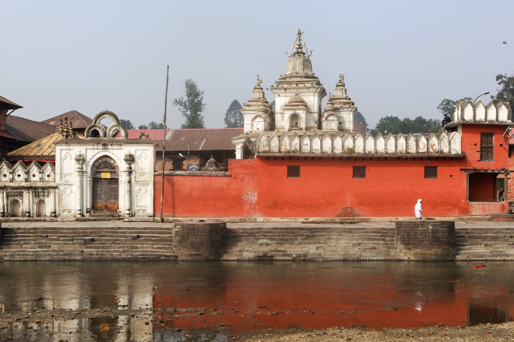 A temple and riverside in the Kathmandu Valley